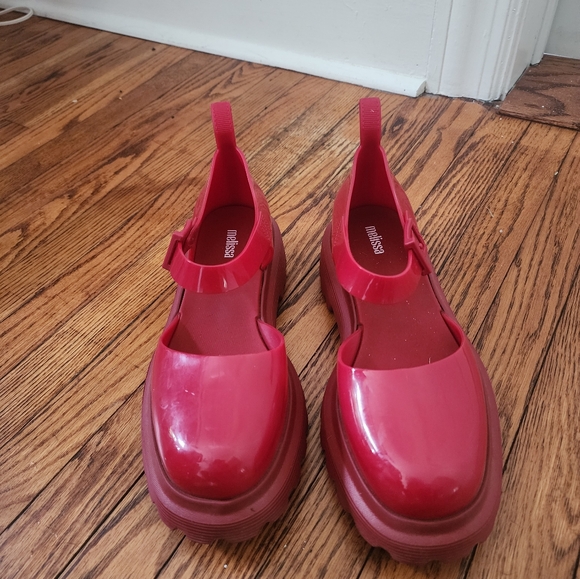 Melissa Kickoff Mary Jane Jelly Shoes – Red – Size 10 - Picture 2 of 6